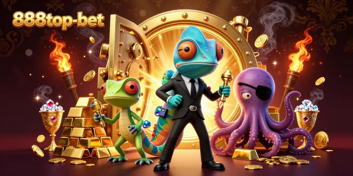 Win big at 888top-bet with the thrill of 3D casino illustration featuring unique characters in action.