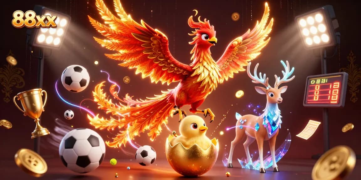 Engage with 88xx casino games, featuring vibrant 3D elements and dynamic gambling action.