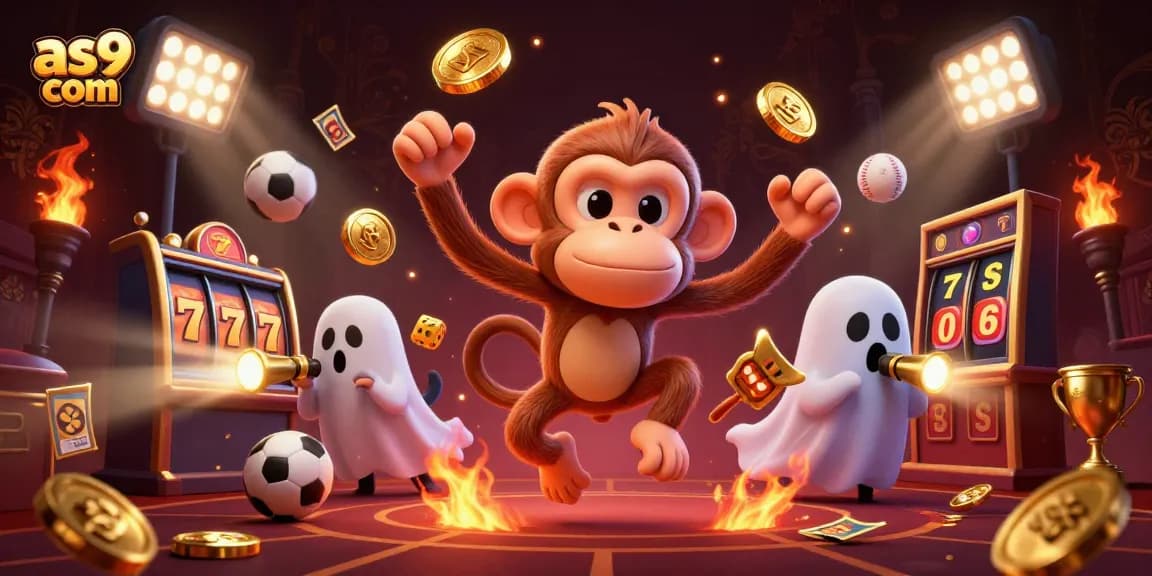 Engage with as9 com's thrilling casino experience featuring a mischievous monkey and ghost-hunter puppy.