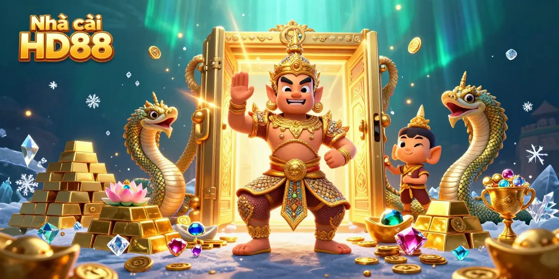 Experience joyful gaming at Nhà cái HD88 with vibrant treasures and animated elements.