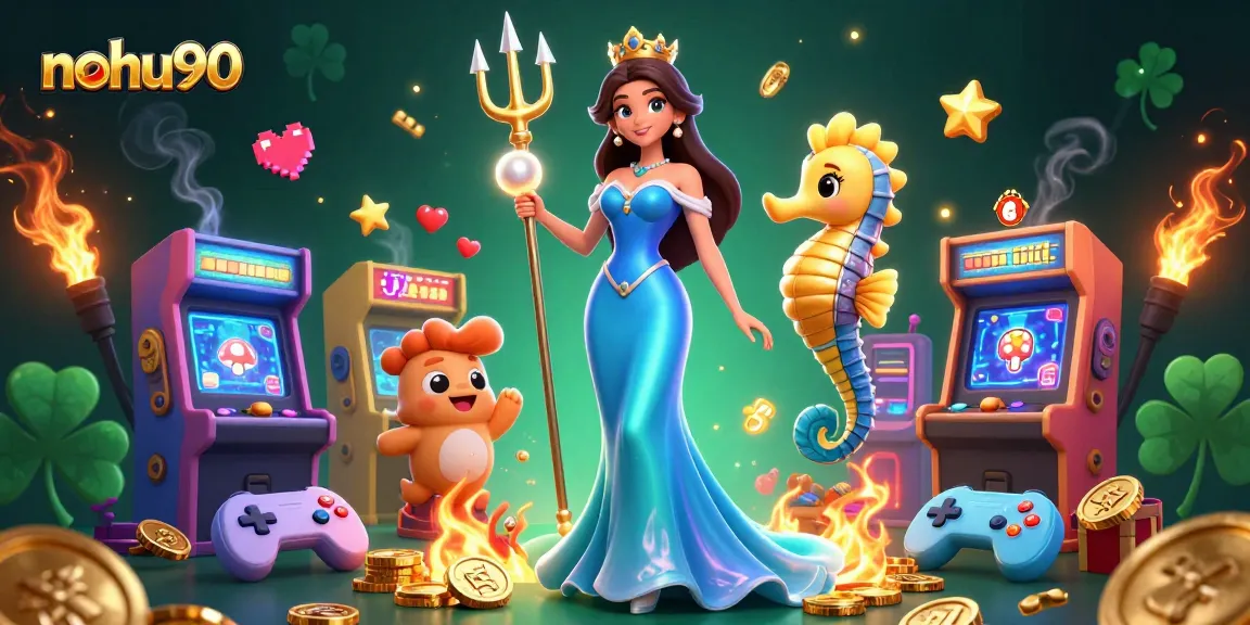 Nohu90 players enjoy vibrant, engaging gameplay with a gorgeous character set in a casino-themed underwater world.