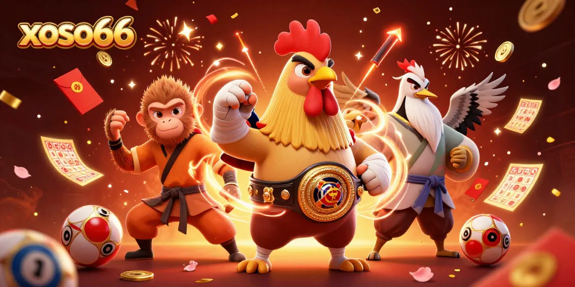 Engage with xoso66's vibrant lottery scene featuring dynamic characters and festive elements