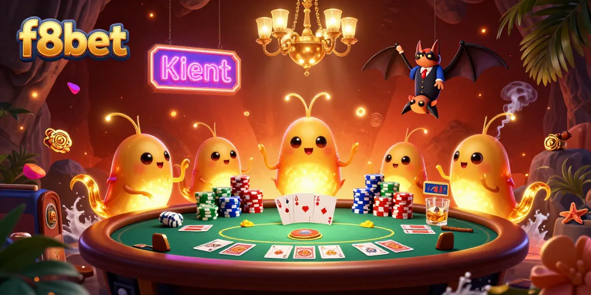Experience vibrant gaming with f8bet, where glowworms light up a lively casino scene.