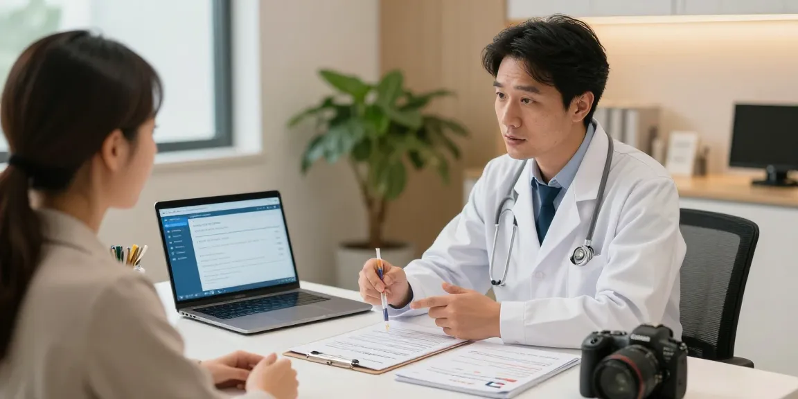 Abnehmspritze Online Rezept: Moderne Klinikberatung mit Arzthelfer bei der Gewichtsreduktion.