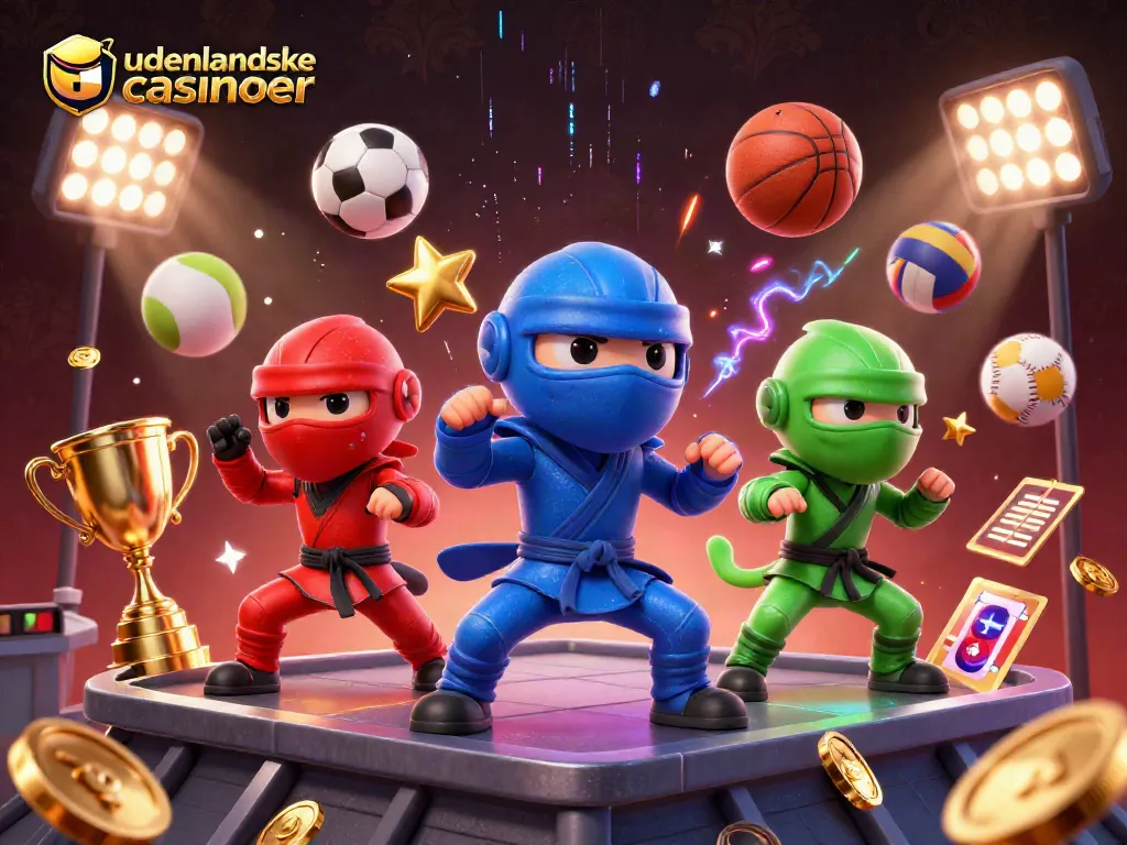 Engaging scene with chameleon ninjas showcasing udenlandske casinoer spirit in vibrant, action-packed 3D.
