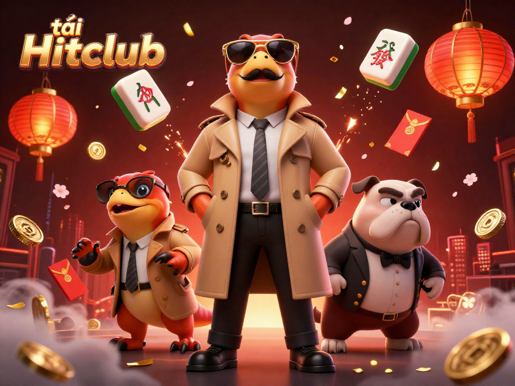 Engage in the fun of tải Hitclub with cartoon raptors sneaking into a VIP casino scene.