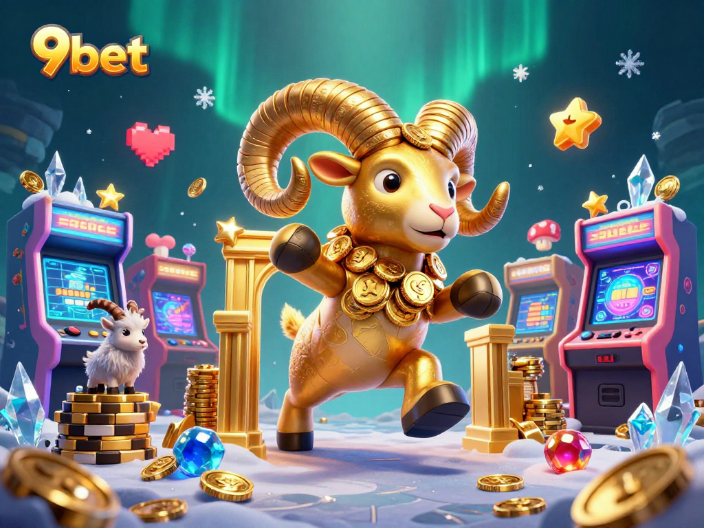 Engage with exciting 9bet casino action in a lively 3D scene featuring animated characters and gaming elements.