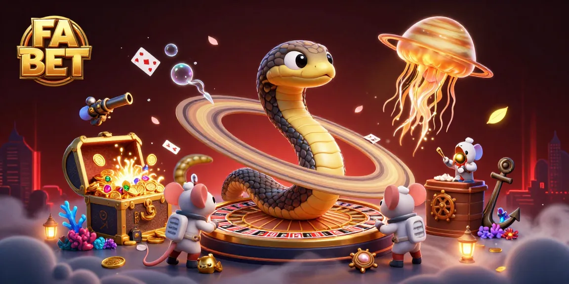 Engage with FA BET as astronaut mice place bets on a cosmic roulette scene.