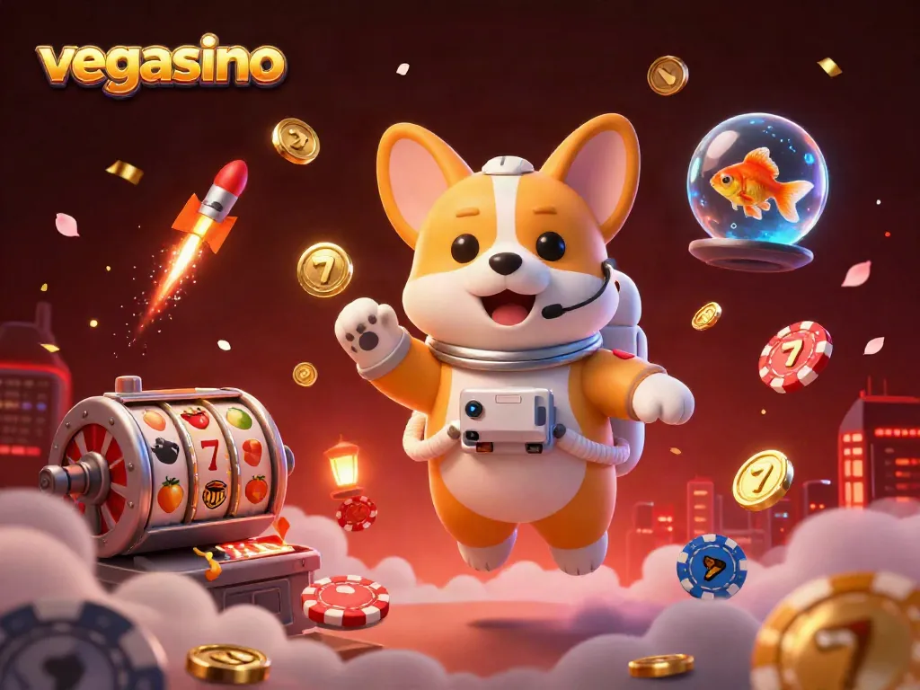 Experience exhilarating casino adventures with vegasino in this vibrant 3D illustration.