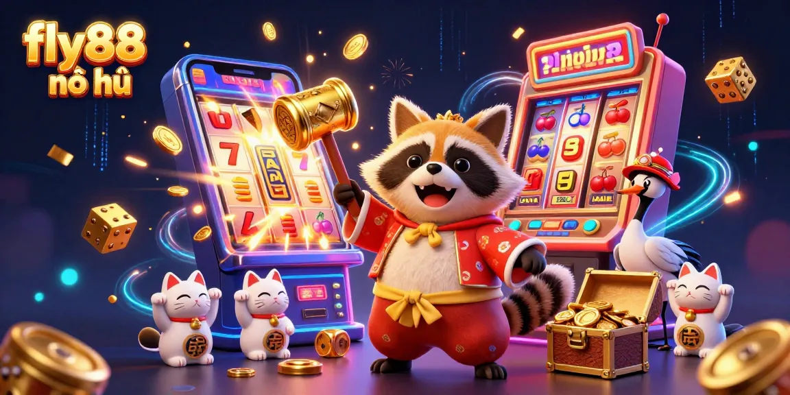 Experience the excitement of fly88 nổ hũ with vibrant characters and jackpot elements in a dynamic casino scene.
