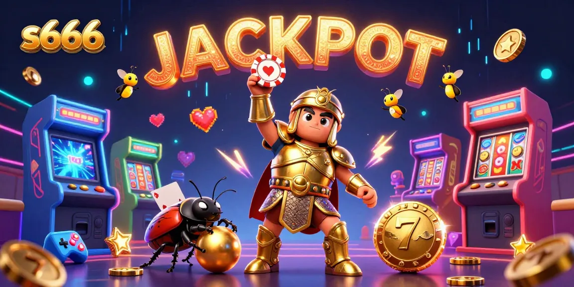 Experience thrilling wins at s666 with vibrant 3D illustrations capturing the excitement of casino jackpots.