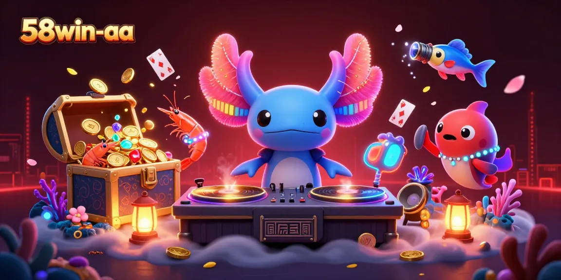 Experience the excitement of winning with 58win-aa in this immersive underwater gaming scene.