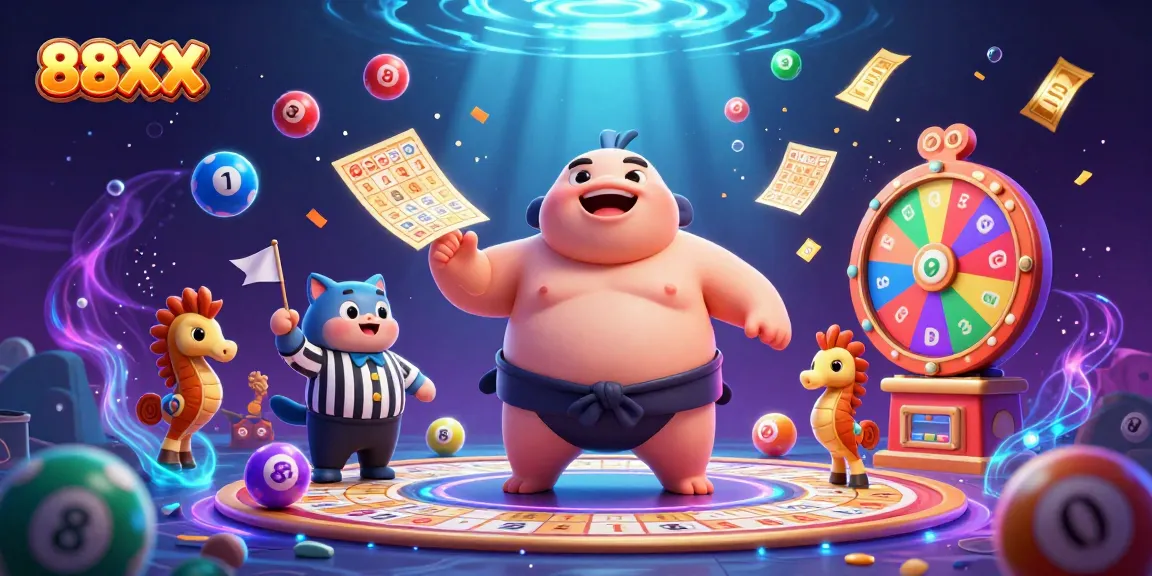Experience the excitement of 88XX with colorful lottery elements in a dynamic underwater scene.