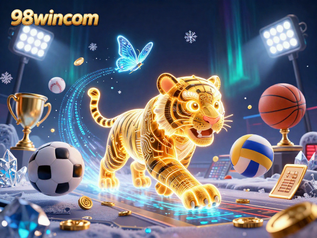 Experience the excitement of 98wincom with a vibrant casino scene showcasing thrilling sports elements.
