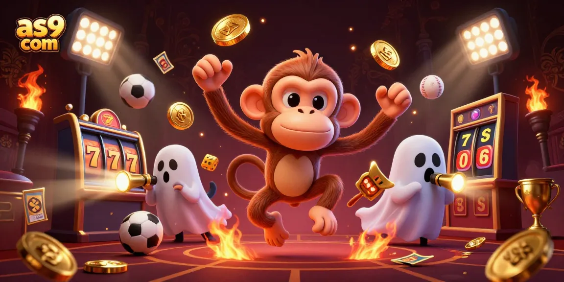 Engage with as9 com's thrilling casino experience featuring a mischievous monkey and ghost-hunter puppy.