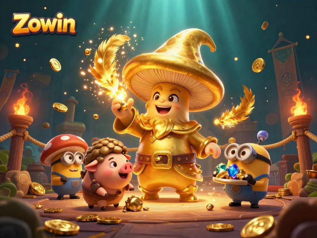 Zowin offers an exciting casino experience with a magical mushroom wizard and treasure-hunting companions.