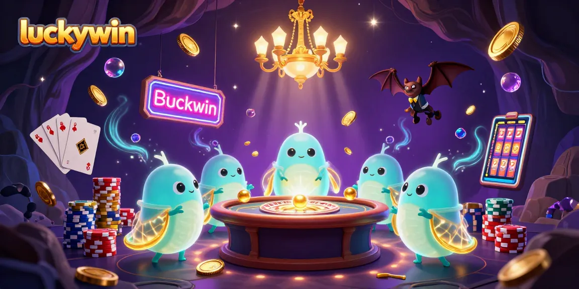 Play luckywin in a vibrant casino with luminescent glowworms illuminating the gameplay.