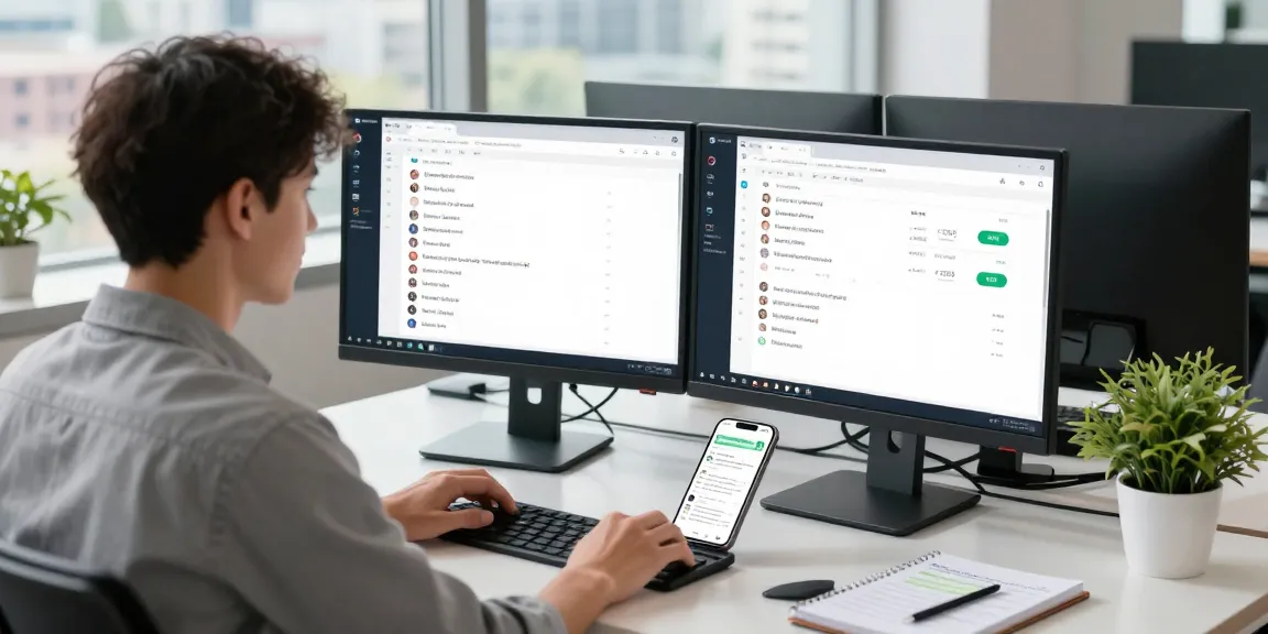 Using WhatsApp電腦版 in a modern workspace for effective communication.