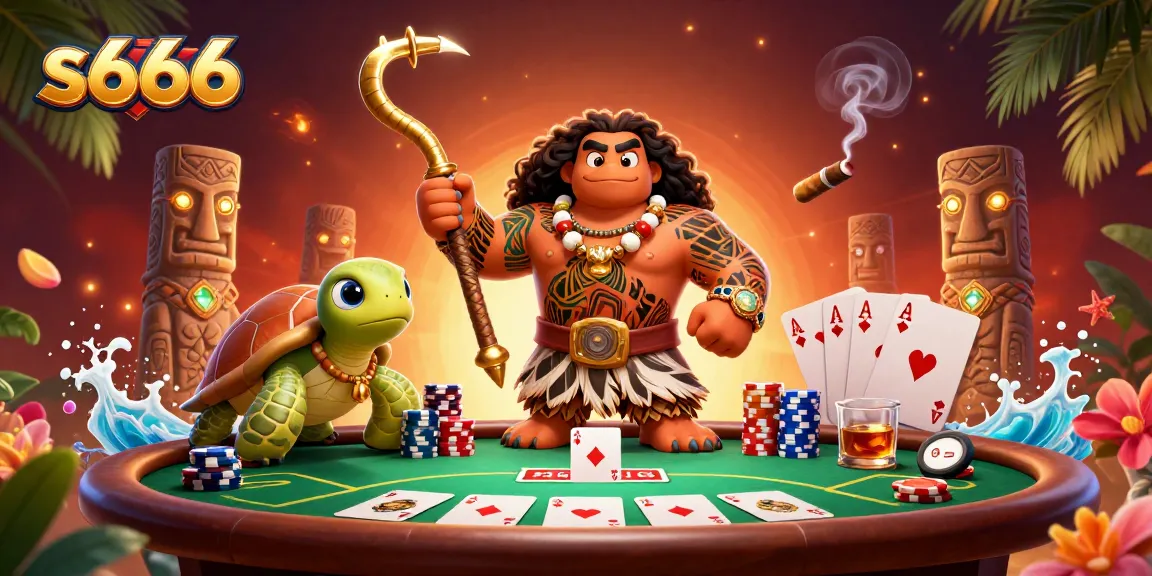 Experience the excitement at s666 with vibrant poker action and thrilling casino elements in a rich 3D illustration.