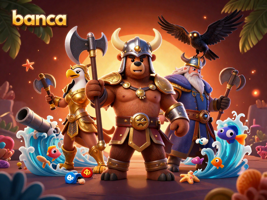Experience the thrill of fishing games with banca, featuring dynamic sea creatures and vibrant elements.