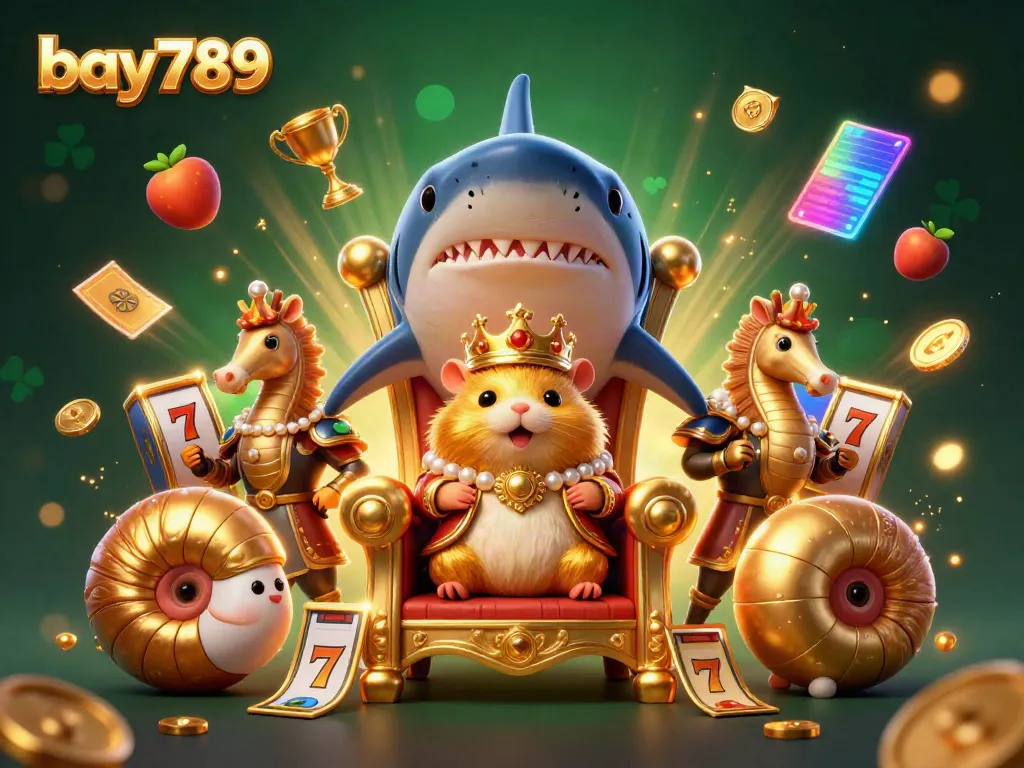 Experience thrilling gameplay with bay789 in this vibrant 3D casino scene.